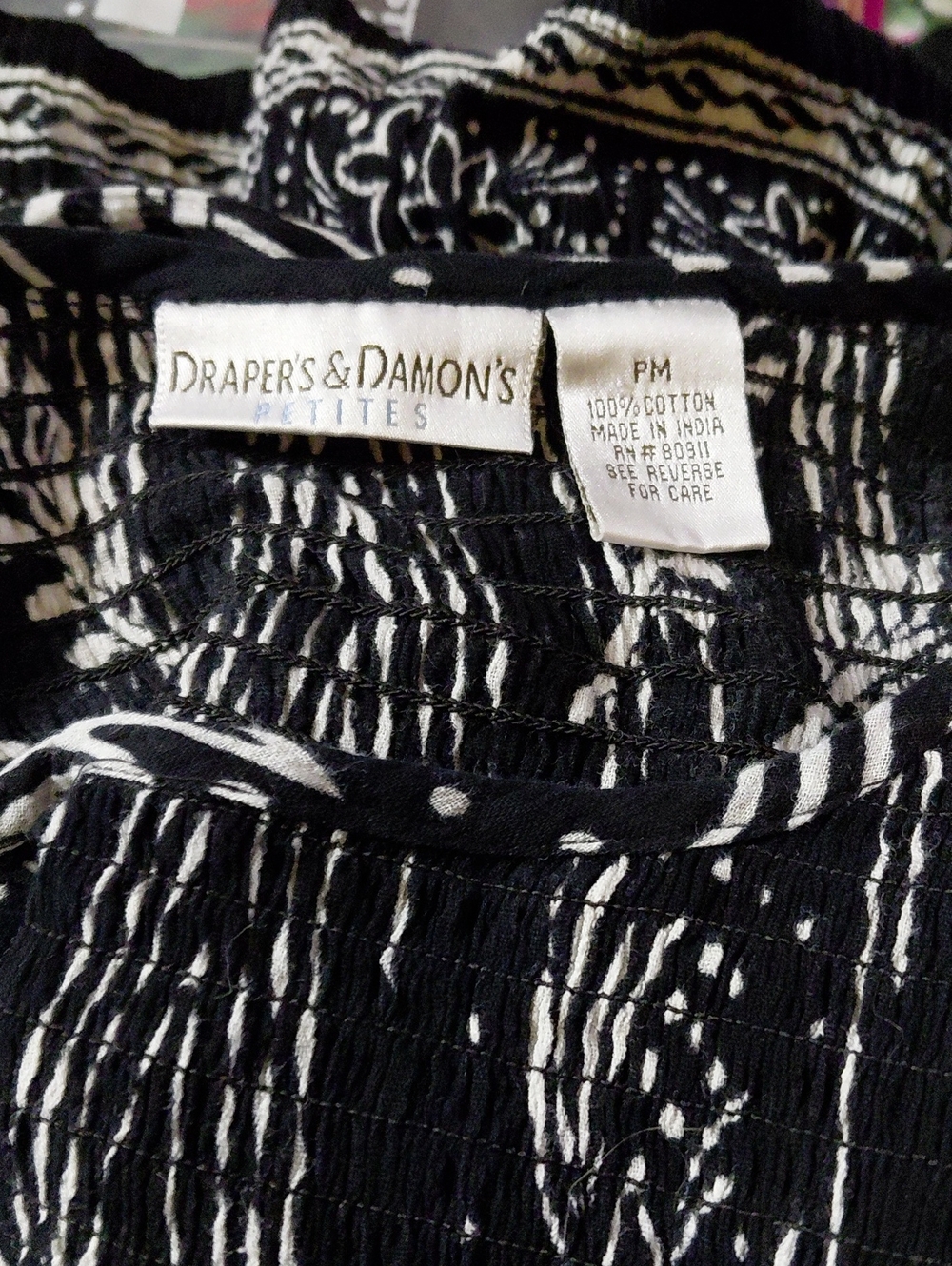 DRAPER'S AND DAMON'S Black and White Patterned Women's Dress
